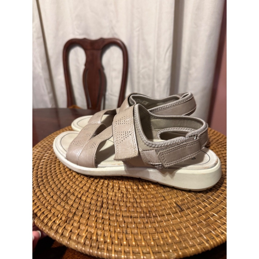Ecco Simpil Sandal Metallic Taupe Leather‎ Walking Sandals Womens 9 40 - Picture 5 of 10